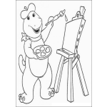 Dibujo para colorear Pintar a Barney Pintando