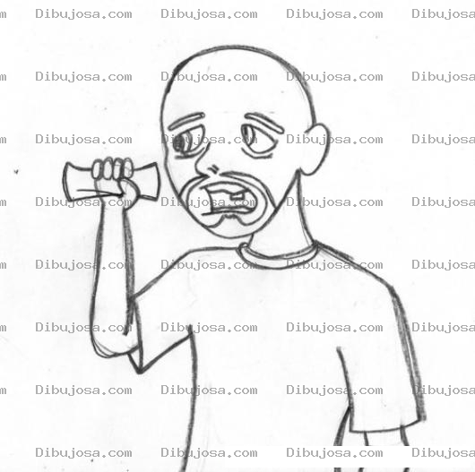Dibujo para colorear Calvo Con Barba De Candado Para Pintar Y Colorear
