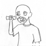 Dibujo para colorear Calvo Con Barba De Candado Para Pintar Y Colorear