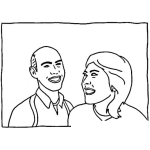 Dibujo para colorear Pareja Feliz Para Pintar Y Colorear