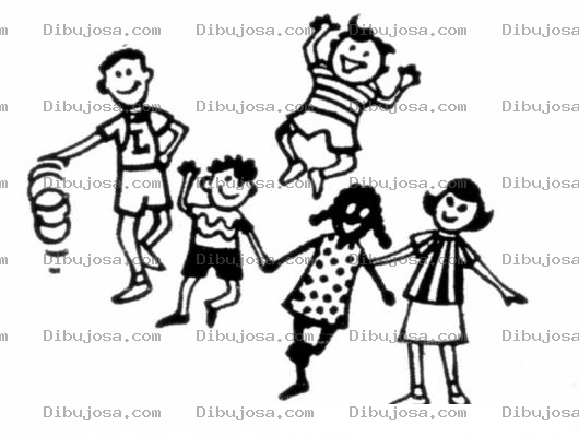 Dibujo para colorear Ninos De Varias Razas Para Pintar Y Colorear