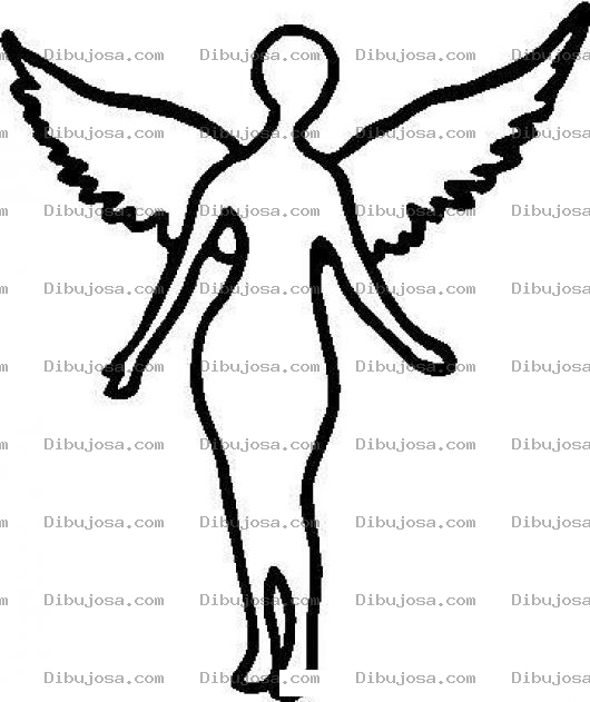 Dibujo para colorear Mujerangel Dibujo De Mujer Con Alas De Angel Para Pintar Y Colorear Angelmujer Contorno De Angela