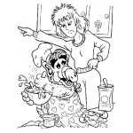Dibujo para colorear Dibujo De Alf En La Cocina Para Pintar Y Colorear