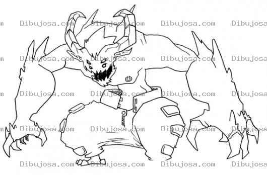 Dibujo para colorear Moustruo Con Cachos Para Pintar Y Colorear