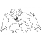 Dibujo para colorear Moustruo Con Cachos Para Pintar Y Colorear
