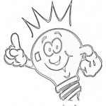 Dibujo para colorear Superidea Dibujo De Bombilla Super Idea Para Pintar Y Colorear Ideasuper
