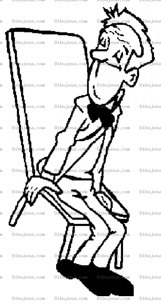 Dibujo para colorear Dibujo De Silla Pegada Al Trasero Para Pintar Y Colorear