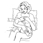 Dibujo para colorear Lactancia Materna Dibujo De Mama Dando De Mamar A Su Bebe Para Pintar Y Colorear La Leche Materna