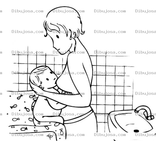 Dibujo para colorear Bebe Tomando Pecho Dibujo De Bebe Chupando Chiche De Mama Para Pintar Y Colorear Lactancia Materna