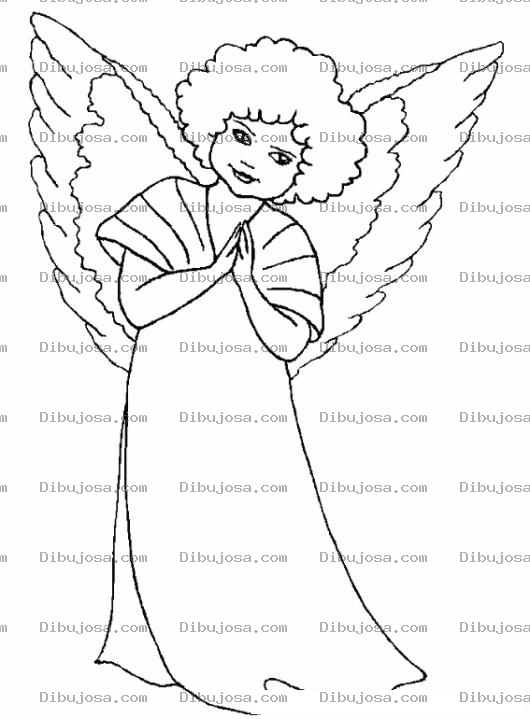 Dibujo para colorear Angelita Colocha Dibujo De Una Nena Morocha Con Alas De Angel Para Pintar Y Colorear Angela Bonita