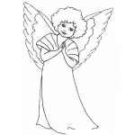 Dibujo para colorear Angelita Colocha Dibujo De Una Nena Morocha Con Alas De Angel Para Pintar Y Colorear Angela Bonita