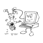 Dibujo para colorear Dibujo De Computadora Sacandole El Dinero A Un Nino Para Pintar Y Colorear Computadora Extorsionadora
