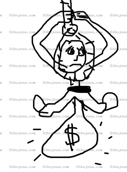 Dibujo para colorear Los Prestamos No Son Un Juego Dibujo De Un Hombre Endeudado Luchando Por No Ahorcarse Para Pintar Y Colorear Un Prestamo En Dolares
