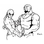 Dibujo para colorear Dibujo De Luchadores De Lucha Libre Para Pintar Y Colorear