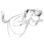 Dibujo para colorear Gato Con Copa De Vino Para Pintar Y Colorear
