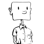 Dibujo para colorear Cabeza Cuadrada Para Colorear Hombre Cabeza De Cubo