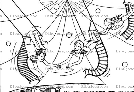 Dibujo para colorear Colorear Trapecistas De Circo