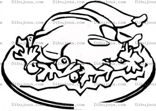 Dibujo para colorear Colorear Pollo En Aceitunas