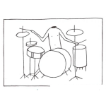 Dibujo para colorear Bateriista Din Cabeza Para Pintar Y Colorear