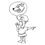 Dibujo para colorear Mentirosazo Dibujo De Guillermo El Mentiroso Mintiendo Que Viene El Lobo Para Pintar Y Colorear Mentirosito Diciendo Mentiras