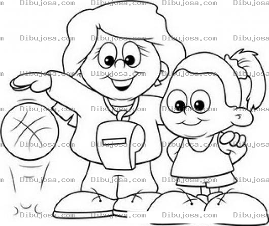 Dibujo para colorear Colorear entrenaora del baloncesto