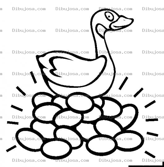 Dibujo para colorear Ganzo De Los Huevos De Oro Para Pintar Y Colorear
