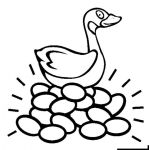 Dibujo para colorear Ganzo De Los Huevos De Oro Para Pintar Y Colorear
