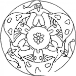 Dibujo para colorear Mandala De Hongos Y Duendes Para Pintar Y Colorear