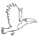 Dibujo para colorear Dibujo De Tucan Volando Para Pintar Y Colorear
