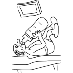 Dibujo para colorear Abuelito Con Pacha Y Panal Viendo Tele En Un Asilo Para Pintar Y Colorear