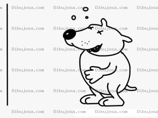 Dibujo para colorear Perro Borracho Para Pintar Y Colorear