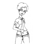 Dibujo para colorear Chica Con Ropa De Hombre Para Pintar Y Colorear