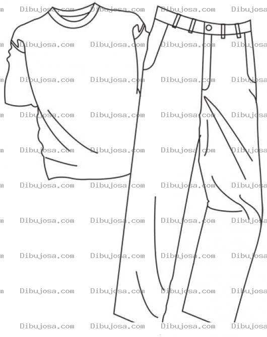Dibujo para colorear Playera Y Pantalon Formal Para Pintar Y Colorear