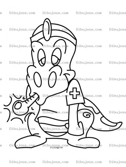 Dibujo para colorear Dinosaurio Enfermo Para Pintar Y Colorear Dinosaurito Enfermito
