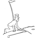 Dibujo para colorear Colorear golfista enojado