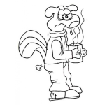 Dibujo para colorear Zorrillo Con Gripe Para Pintar Y Colorear Dibujo De Zorrillito Enfermo Agripado Y Tirandose Un Pedito