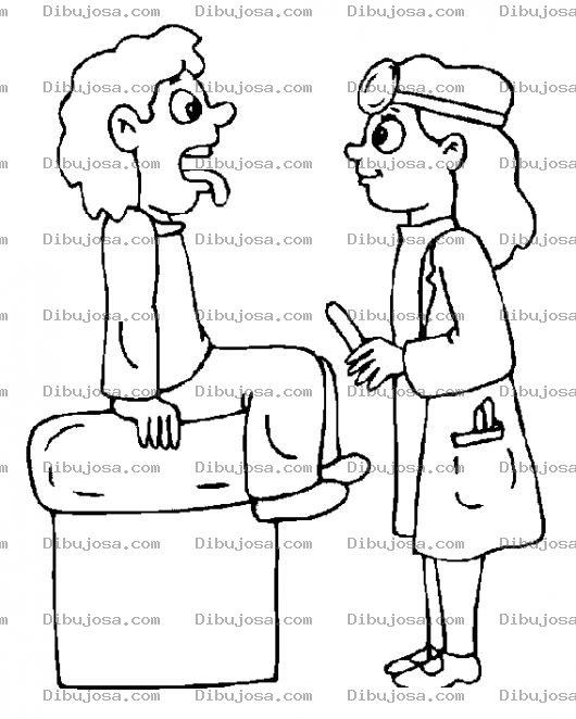 Dibujo para colorear Dibujo De Doctora Examinando A Un Paciente Para Pintar Y Colorear