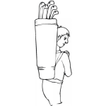 Dibujo para colorear Colorear hombre con palos de golf