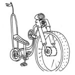 Dibujo para colorear Bicicletaaplanadora Dibujo De Una Bicicleta Aplanadora Para Pintar Y Colorear