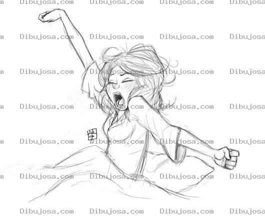 Dibujo para colorear Mujer Despertando Dibujo De Un Despertar Para Pintar Y Colorear Mujer Levantandose De La Cama Y Empezando El Dia