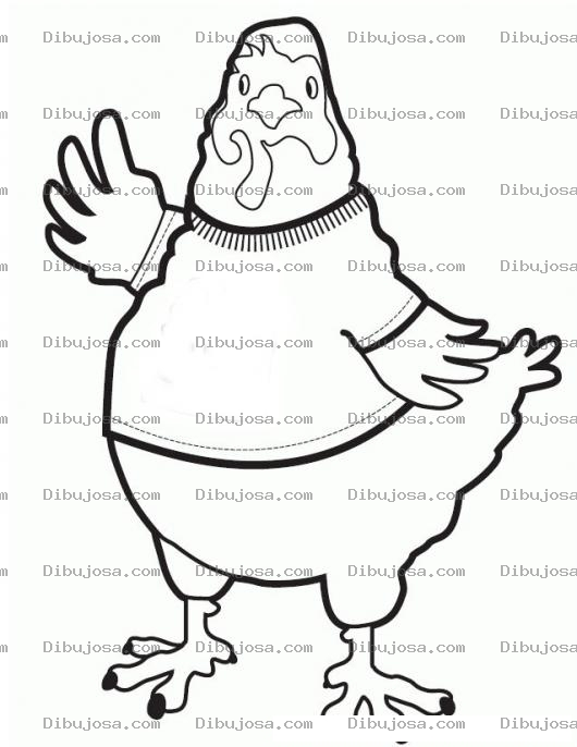 Dibujo para colorear Gallina Con Sueter Para Pintar Y Colorear Gallina Con Sweatter