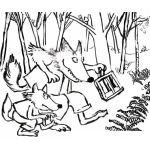 Dibujo para colorear Hijo De Lobo Lobito Sera Dibujo De Un Papa Lobo Con Su Hijo Lobo Para Pintar Y Colorear