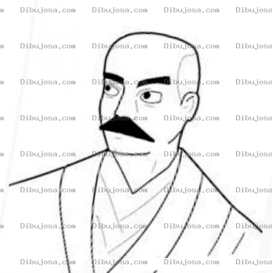 Dibujo para colorear Profesor De Judo Dibujo De Un Maestro De Karate Y Jujitsu Con Bigote Para Colorear