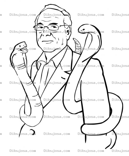 Dibujo para colorear Dibujo De Hombre Enredado Con Culebras Para Pintar Y Colorear Hombre Con Cobras