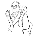 Dibujo para colorear Dibujo De Hombre Enredado Con Culebras Para Pintar Y Colorear Hombre Con Cobras