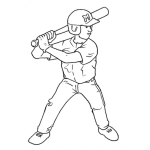 Dibujo para colorear Dibujo D Eun Beisbolista Bateador Con Casco Y Bate Para Pintar Y Colorear Jugador De Beisbol