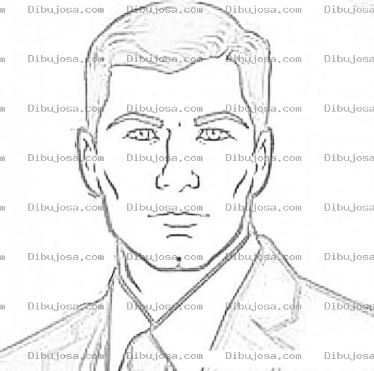 Dibujo para colorear Cara De Hombre Guapo Y Elegante Para Pintar Y Colorear Rostro Con Facciones Masculinas Bien Marcadas