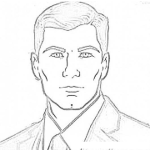 Dibujo para colorear Cara De Hombre Guapo Y Elegante Para Pintar Y Colorear Rostro Con Facciones Masculinas Bien Marcadas