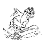 Dibujo para colorear Dibujo De Una Llama Esquiando En La Nieve Para Pintar Y Colorear