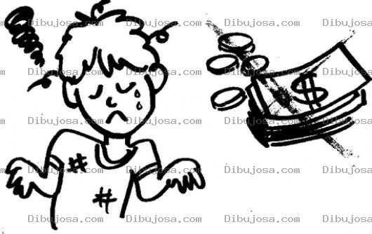 Dibujo para colorear Dibujo De La Pobreza Para Pintar Y Colorear Muchacho Sin Dinero